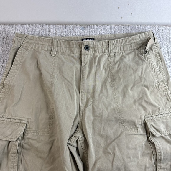 VTG Polo Jeans Co Ralph Lauren Cargo Pants Mens 38x34 Khaki Military Surplus - Picture 2 of 13